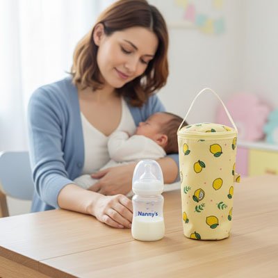 maman-bebe-assis-porte-biberon